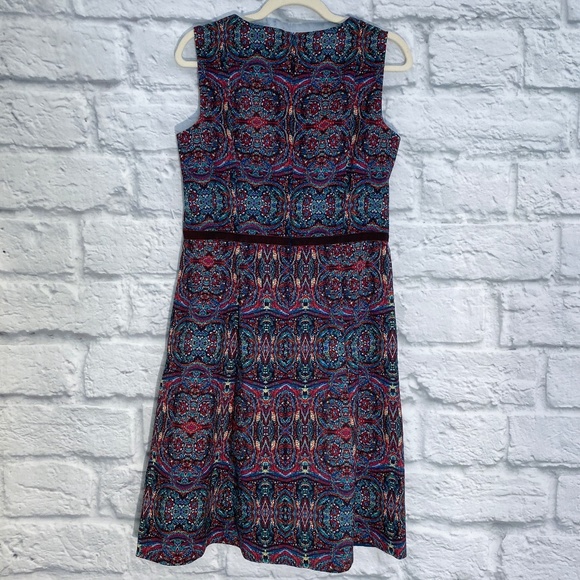 Nanette Lepore Exotic Print Split Neck Dress - Picture 5 of 5